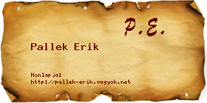 Pallek Erik névjegykártya